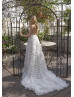 Modern Princess 3D Flowers Ruffled Wedding Dress
